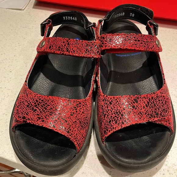 WOLKY platform sandals snakeskin red color size 38 - Picture 3 of 10